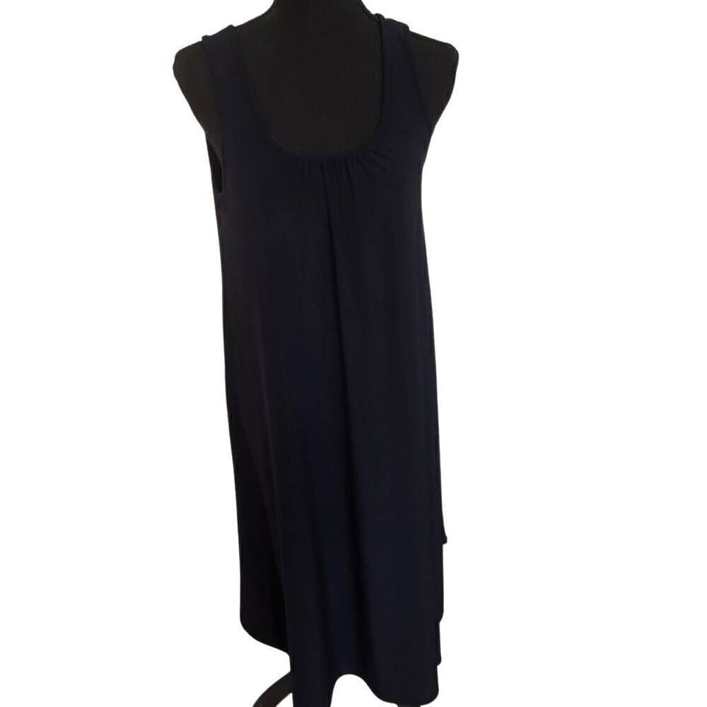 Compli K Womens Sleeveless Scoop Neck Jersey Oversized Maxi Dress Navy Blue Smal